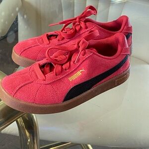 Puma Red and Black Suede Shoes
